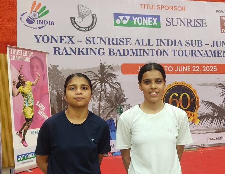 Two students posing at an All India ranking tournament