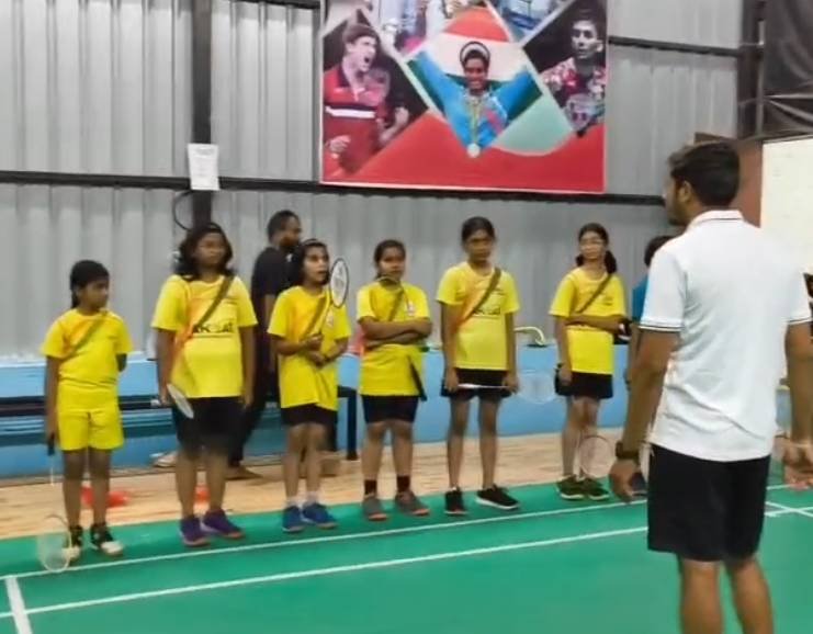Junior badminton training
